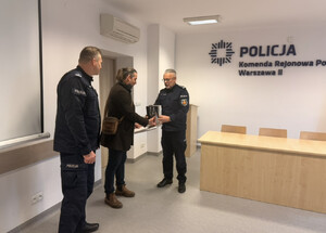 Komendant Rejonowy Policji Warszawa II podziękował czujnemu taksówkarzowi