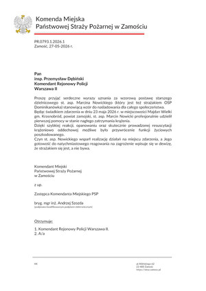 Nie był na służbie, ale nie pozostał obojętny – dzielnicowy z Mokotowa uratował życie